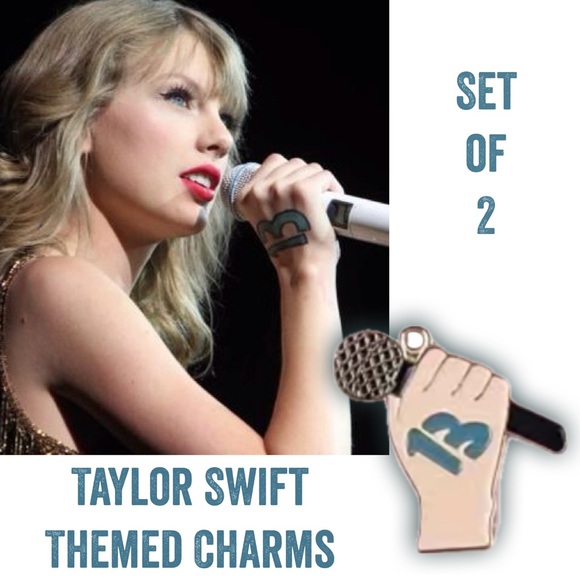 Set of 2 Taylor Swift Themed Charms for Jewelry/  Friendship Bracelets • NEW - Picture 1 of 3